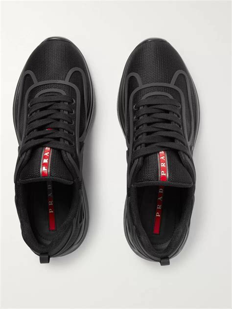 prada americas cup low top triple black mesh|prada america's cup.